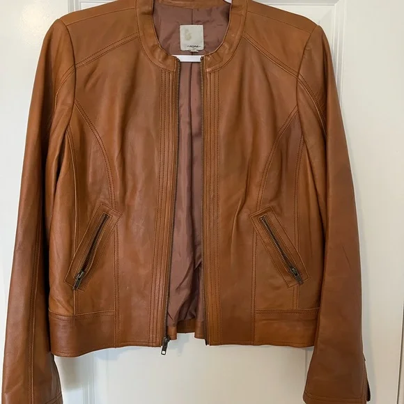 Halogen Tan Leather Jacket - Picture 3 of 4
